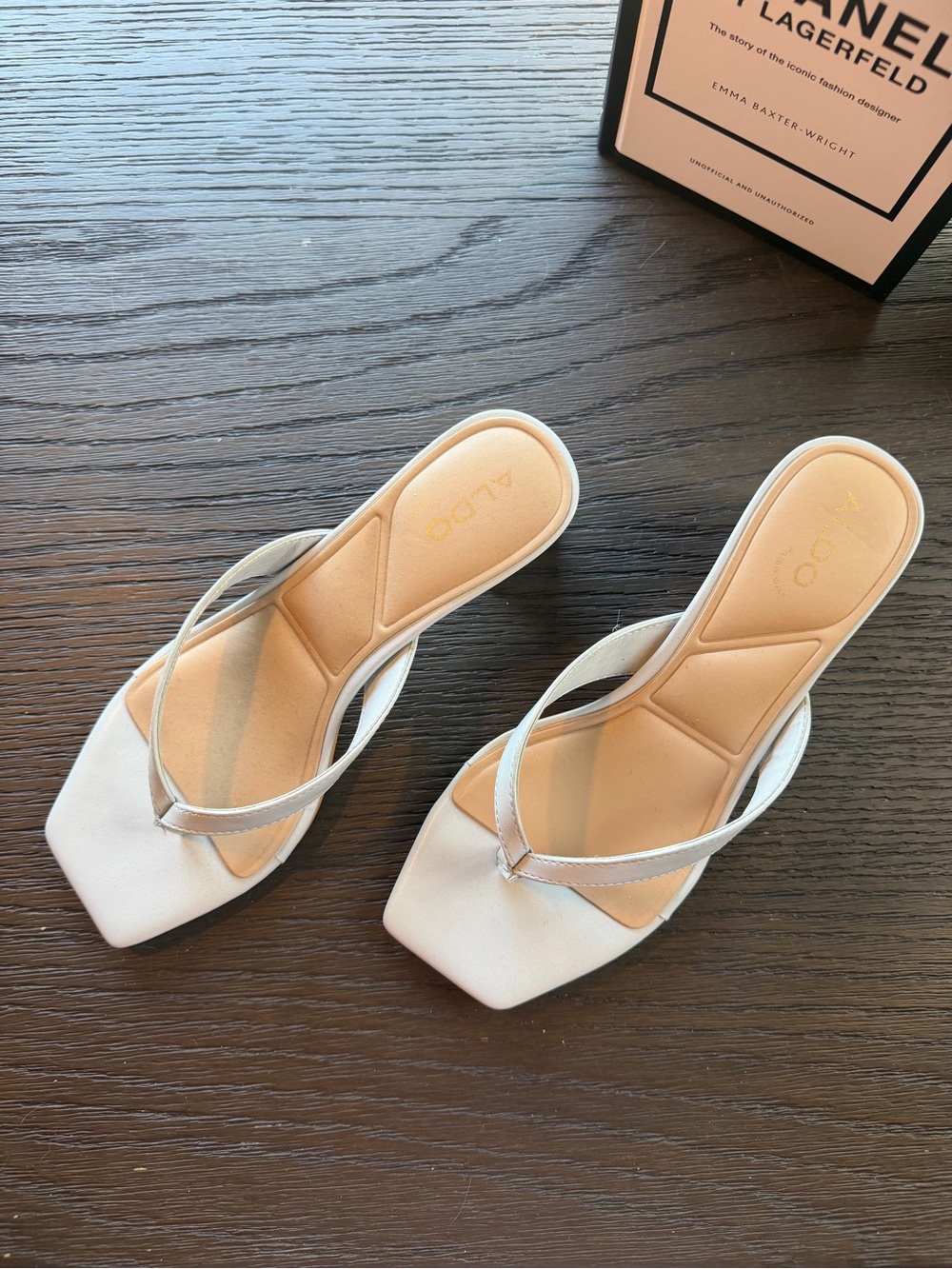 ALDO Light Blue Square-Toe Slip-On Sandals